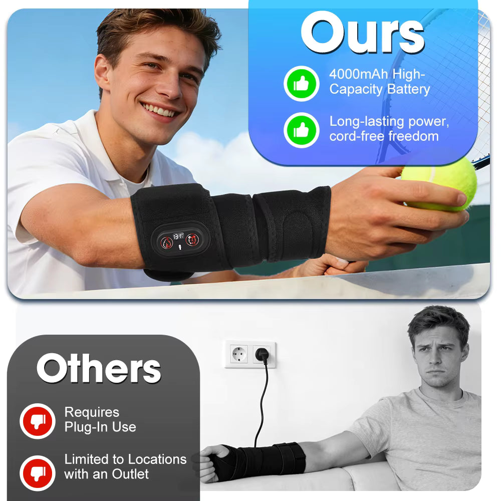 Cordless Heating Therapy Wrap with Digital Display – Extra-Long Heat Strap for Leg, Arm & Ankle
