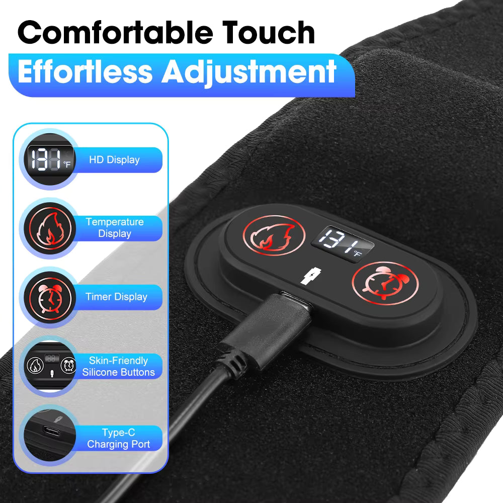 Cordless Heating Therapy Wrap with Digital Display – Extra-Long Heat Strap for Leg, Arm & Ankle